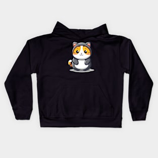 Orange Kawaii Cat Kids Hoodie